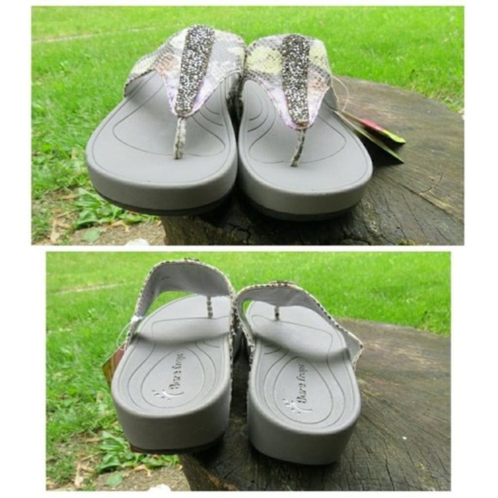 Bare Traps Druzy Snakeskin Accent Comfort Flip Flop Sandals Spring Beach NEW 7 - Picture 5 of 9